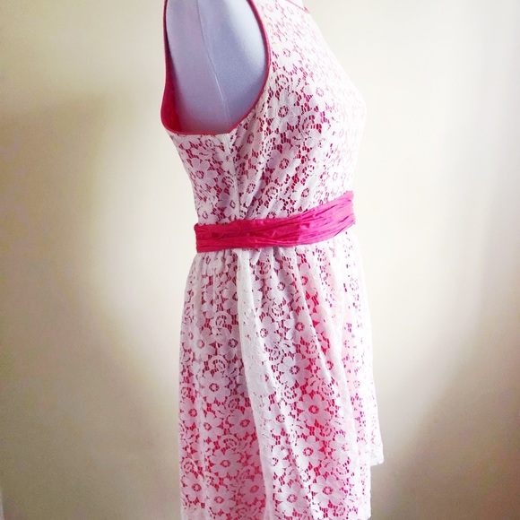 Forever 21 Sleeveless Lace Sundress Peach Flowers - Picture 3 of 6